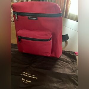 kate spade Red Nylon  Backpack with Front Pocket
